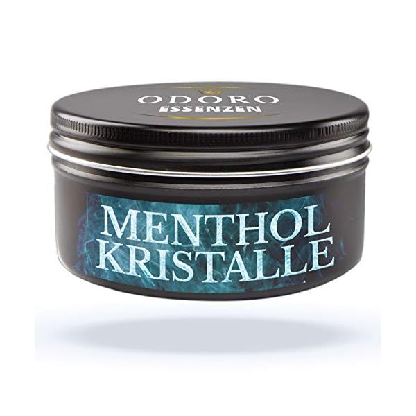 Mentholkristalle aus 100% reinem Menthol. 50g Sauna-Kristalle von Odoro Essenzen für Saunaaufguss, verschließbare Design…