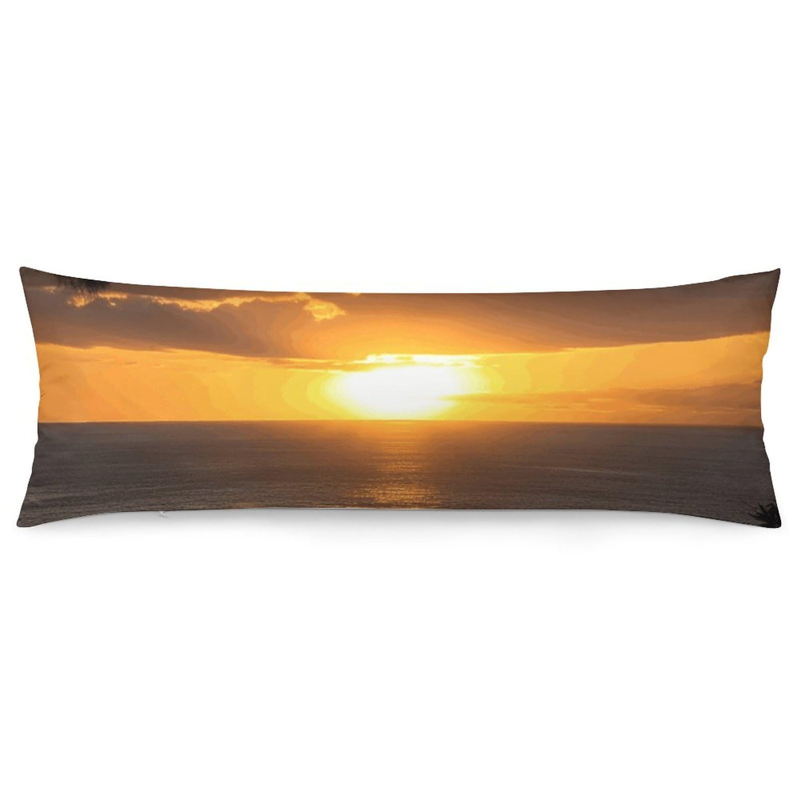 2 Pack Pillow Cases for Hair and Skin, Soft Breathable Pillow Case Covers with Hidden Zipper, Sunset Hawaii Beach Pillowcase 20"x54" Pillow Covers for Sleeping Gift