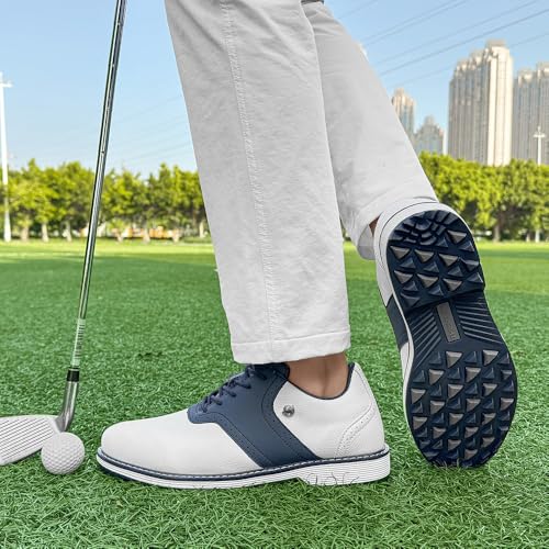 Image of THESTRON Men Golf Shoes Waterproof Professional Golf Footwears Spikes Spikeless Golf Walking Sneakers Turf Sports Golf Training Sneakers for Men