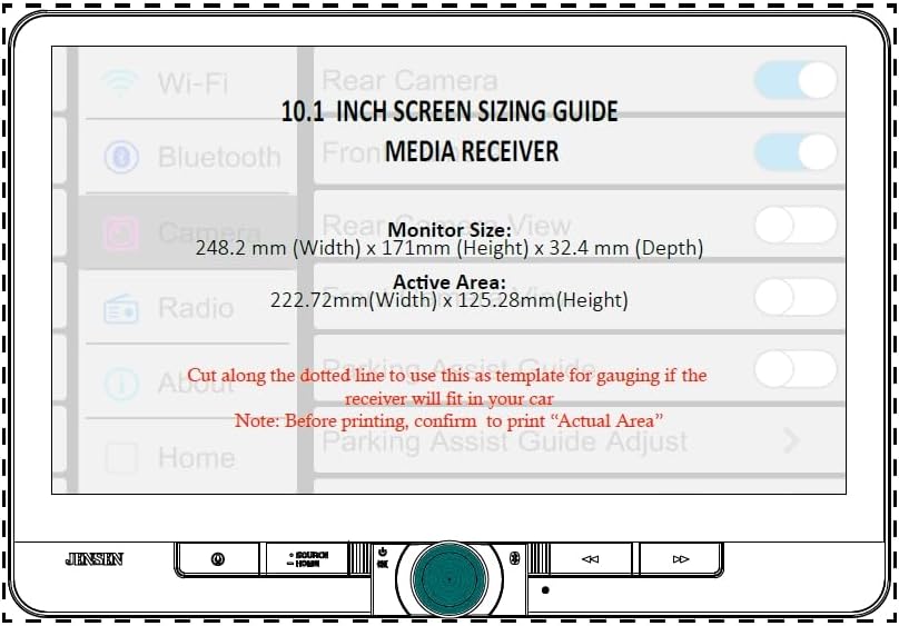 Jensen J1CA10FL-BUC screen sizing guide