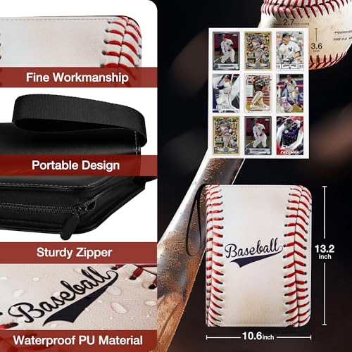 RONMONG Baseball Card Binder,2024-2025 Sports Trading Card with Sleeves Holder Album,990 Pockets Baseball Card Holder Sheets Display Storage Protectors for Collectors Boys and Girls Gift
