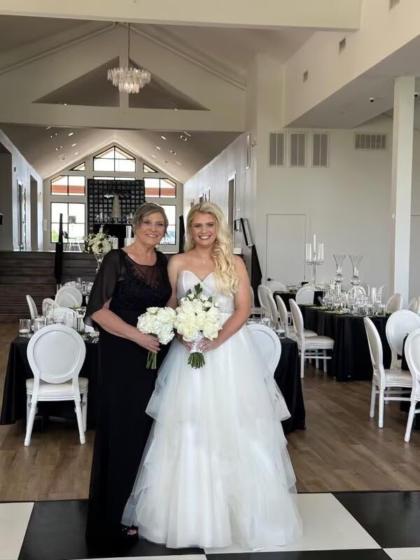 Cape Sleeve Mother of The Bride Dresses for Wedding Long Mermaid Ruched Chiffon Lace Formal Evening Gown DE4024