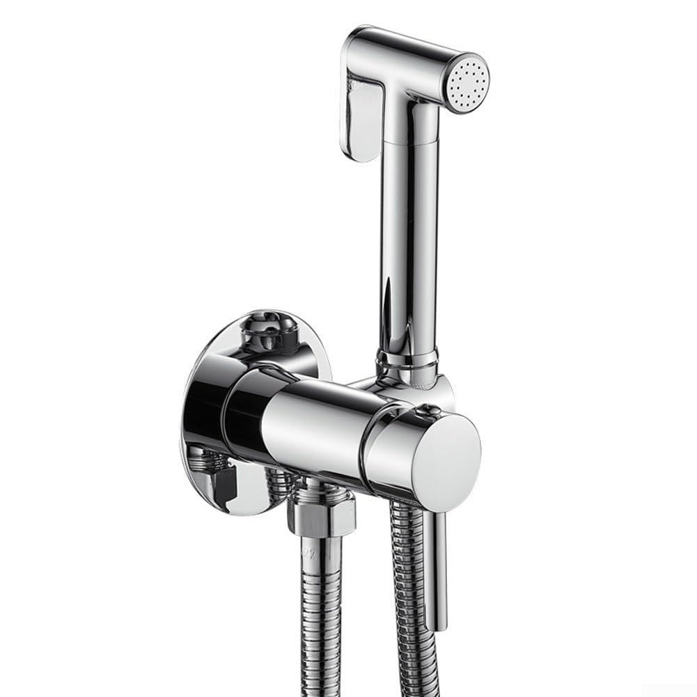 Kit spruzzatore per bidet portatile, per bagno, doccia, bidet, lavaggio animali domestici, per la pulizia di WC, bagno per animali domestici, igiene personale, connettore G1/2 (cromato)