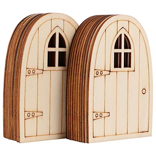 Cabilock 20 Piezas Puerta Elfo Mini Puerta de Madera de Hadas Jardín de Hadas Decoración en...
