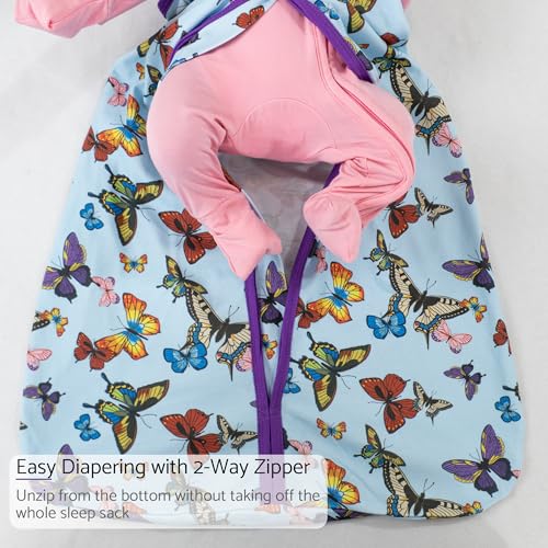 Image of LollyBanks Sleep Sack, 100% Cotton Neutral Baby Sacks, 0.5 TOG Sleep Sacks Lightweight with 2-Way Zipper