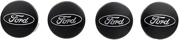 Set of Four 2 1/8 Black and Chrome Center Wheel Cap Kit, for Current and Late Model Ford Passenger Cars - Does not fit Ford Truck or SUV Wheels