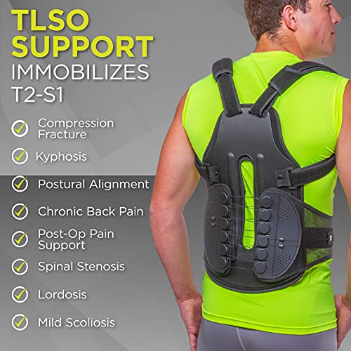 Braceability Tlso Full-Body Back Brace Support - Hard Clamshell Jacket For Thoracic Kyphosis, Parkinson's Disease, Fractured Spine, Scoliosis, Postural Correction, Post-Surgery Recovery (Medium) #TOP6