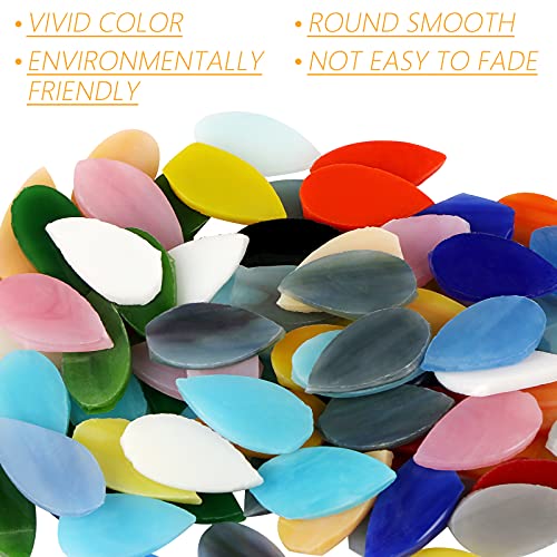 Aunifun Flat Glass Mosaic Tiles, 150 Pcs Stained Glass Mosaic, Waterdrop Gems For Home Decoration Diy Crafts #TOP4