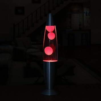 Lava lamp13-inch Metal Base Lava lamp Creative Decorative lamp Jellyfish lamp Cross Border Source25 watt,Water red Wax