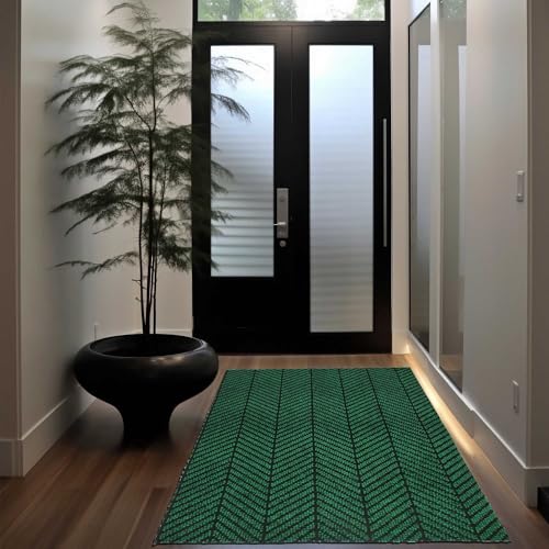 Image of Vivid Anti Slip Door Mat, Floor Mat for Living Room with Anti Slip Backing, Anti Skid Door Mats for Home, Kitchen, Entrance, Hospital, Bathroom Mat [Size 4x9 feet, Color Green]