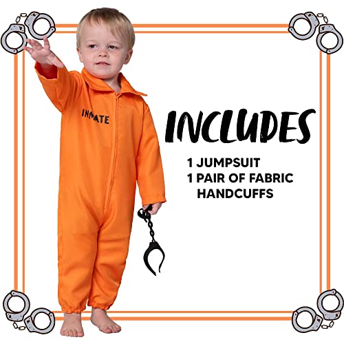 Disfraz de Preso para Bebés Halloween Naranja miniatura 5