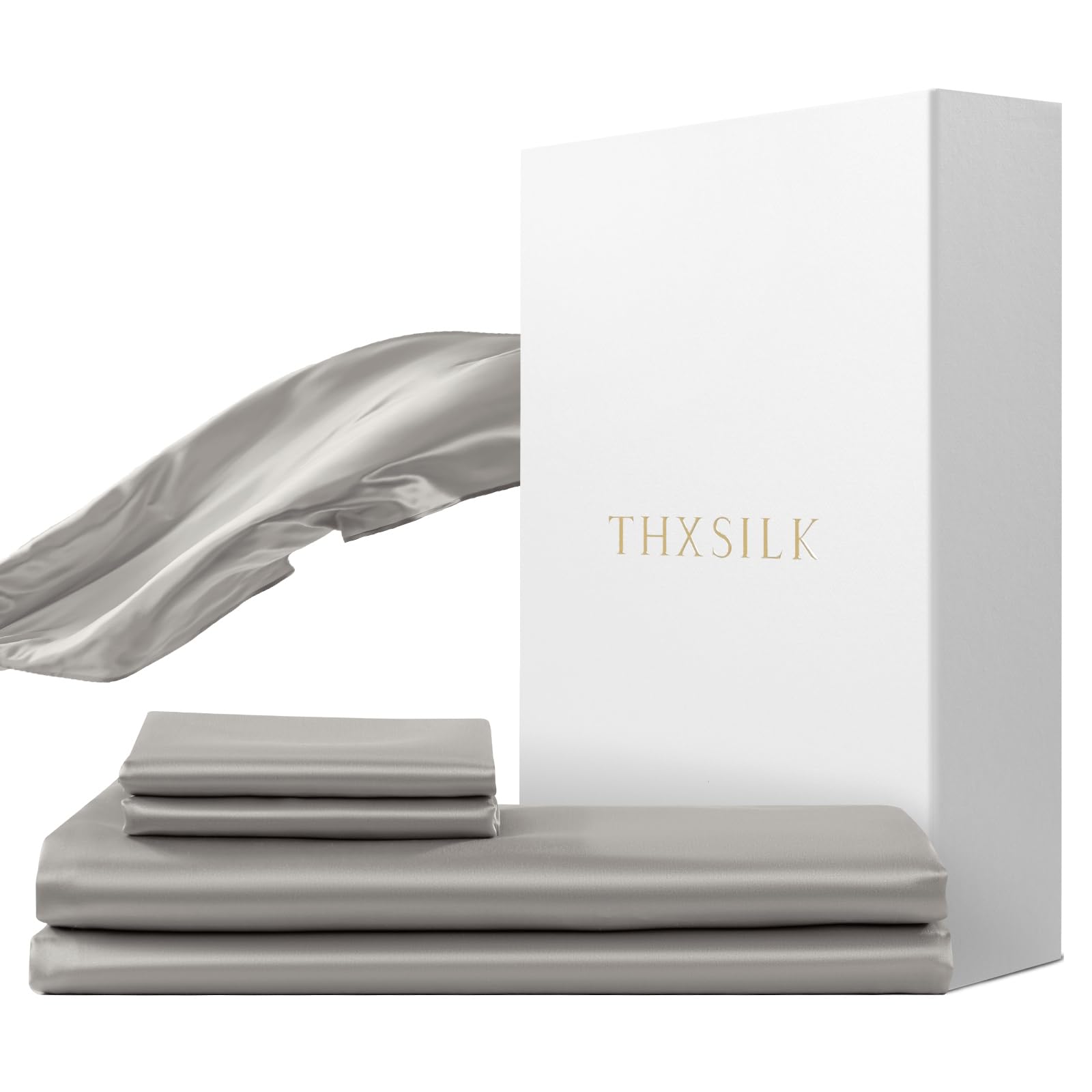 THXSILK Seidenbettwäsche Set 2 teilig，Bettbezug und Kissenbezug, Luxus Seide Bettwäsche Set, Super Weich und Glatt