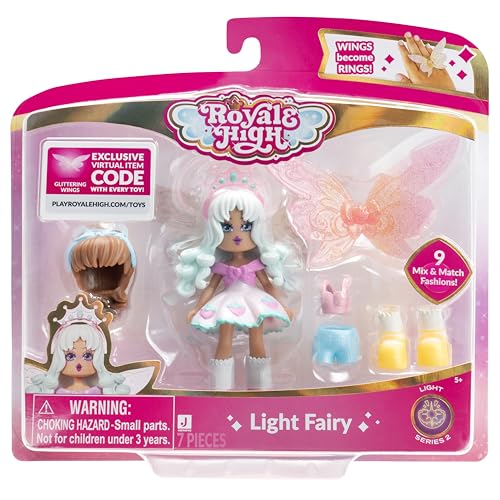 Image of Royale High 3” Light Fairy Fashion Doll - 1 Figure with 9 Fashion Accessories - Virtual Item Code Included - Series 2 - Ages 5+