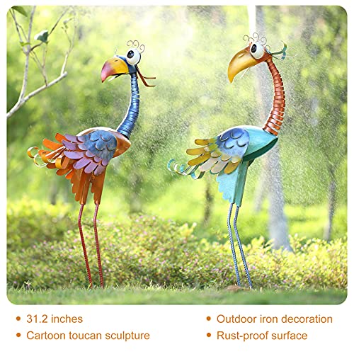 Tooarts Metal Garden Bird Statue Standing Animal Backyard Ornaments Outdoor Sculpture For Lawn Patio Art Decoration #TOP5