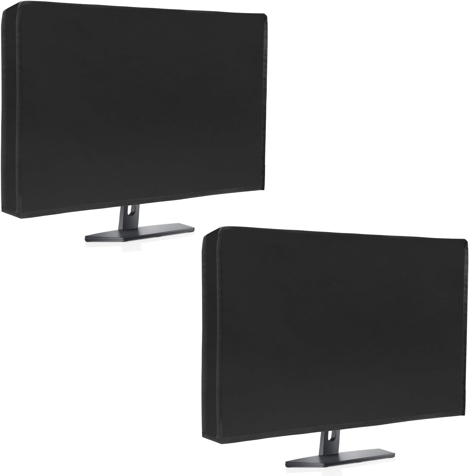 2Pack Waterproof Computer Monitor Dust Cover, Luxiv Black Full Body Cover for Computer Screen Protective Sleeve for Desktops Anti-Static LCD-Silky HD Panel Dust Sleeve