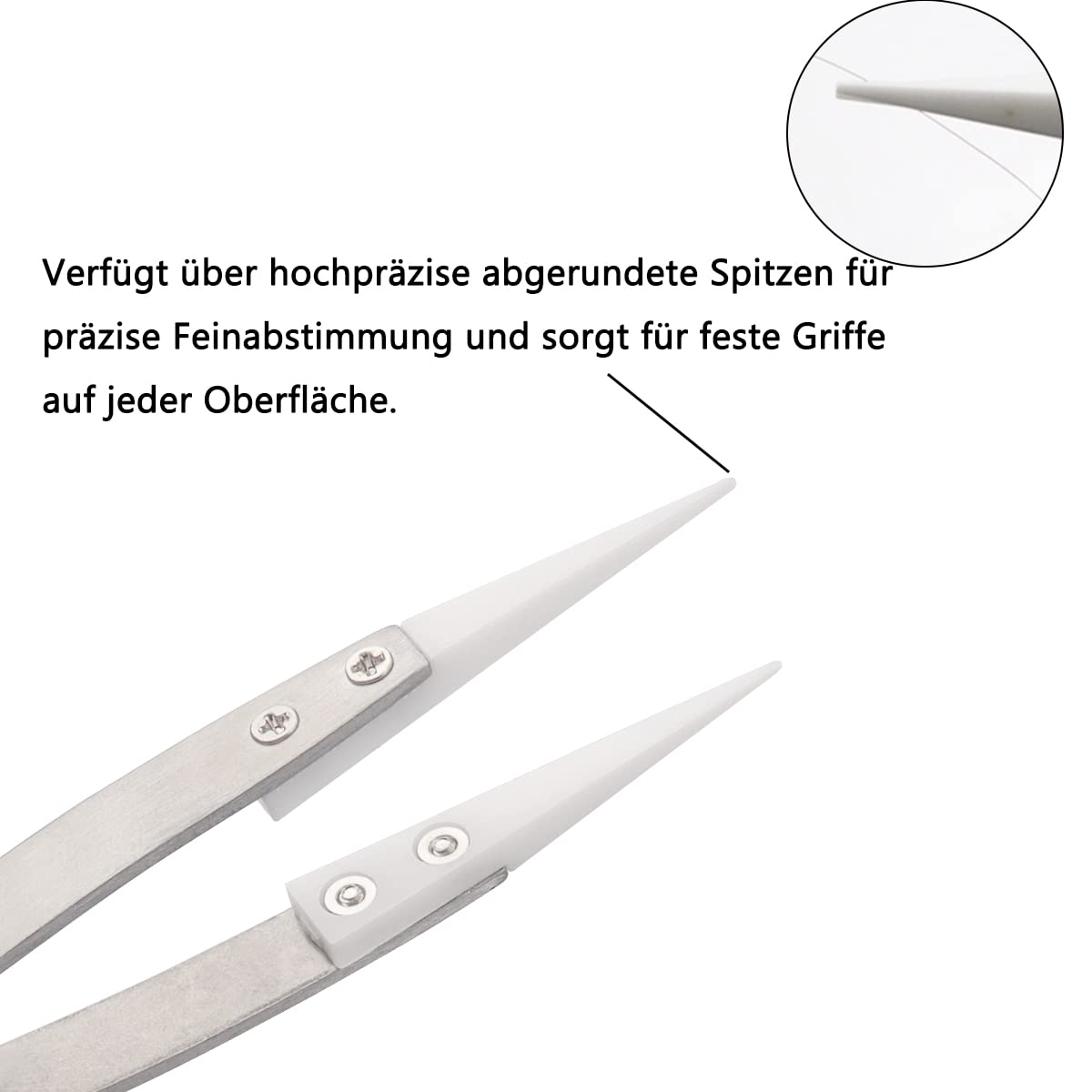 3 pinzette in ceramica in acciaio inox, professionali, set di pinzette per il computer, riparazioni elettroniche, gioielli, lavori di precisione