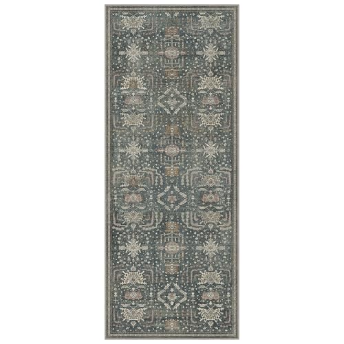 GENIMO 2x6 Non Slip Hallway Runner Rug, Machine Washable, Thin & Low Pile Lightweight for Kitchen, Laundry, Entryway, Bedroom & Living Room