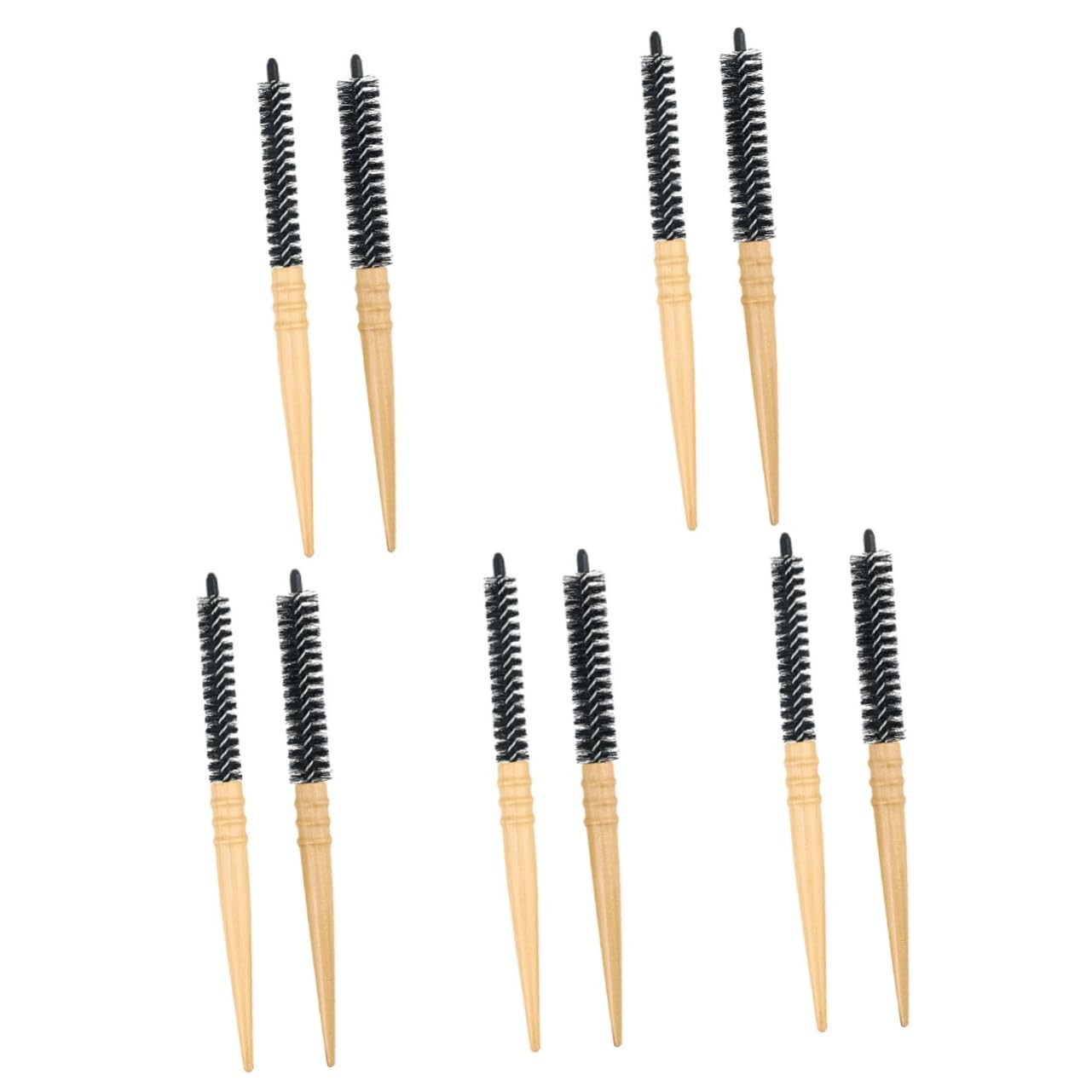 FOMIYES 10 Piezas Peine de madera esponjosa cepillo de madera Peine redondo de cepillo de pelo cepillo para cabello rizado cepillo para el cabello rodillo cepillo para secar
