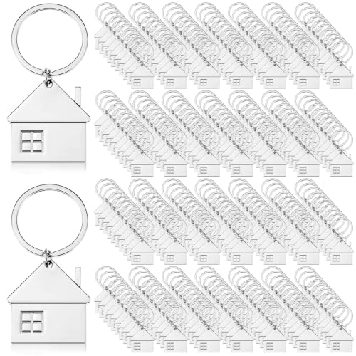 Image of House Key Chain House Shaped Pendant Keychains Home Keychain Set Cute Home with Window Key Charm Metal Keyring Gift