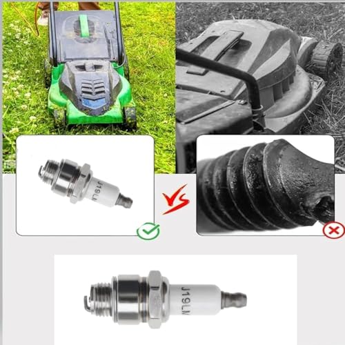 Rj19Lm Zündkerze 3 Stück 4-Takt Rasenmäher Zündkerzen Freischneider Zündkerzen für Champion Rj19Lm BR2LM Motorgeräte 3121-C5-0041