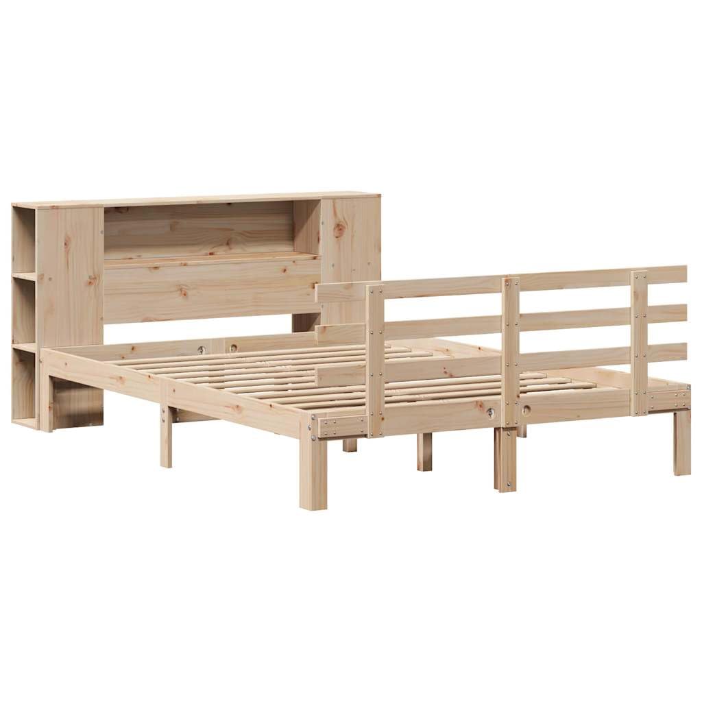 New Vidaxl Bookcase Bed Without Mattress 120X190 Cm Double Solid Wood Pine Small