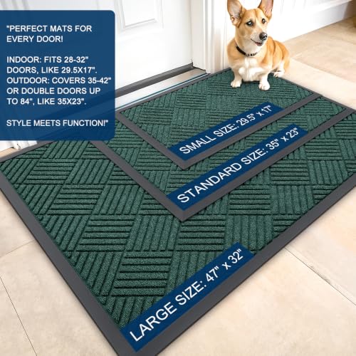 Image of OLANLY Front Door Mat Outside Entrance 33x21, Waterproof Heavy-Duty Doormat