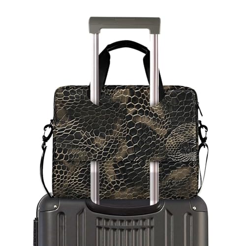 Maletín para portátil con diseño de piel de serpiente gris miniatura 4