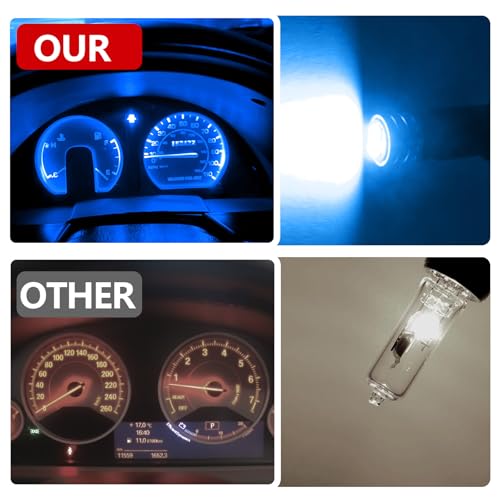 6 Bombillas LED para auto T10 Sky Blue paquete 6 piezas miniatura 5