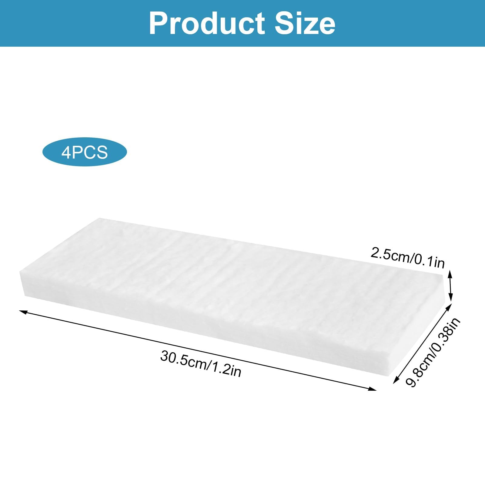 Lana CeráMica para Chimeneas de Etanol, 4 Piezas de Lana CeráMica para Bioetanol 30*10*2cm, Chimenea Estufa Interior Gel Etanol Esponja CeráMica para Quemador de Bioetanol