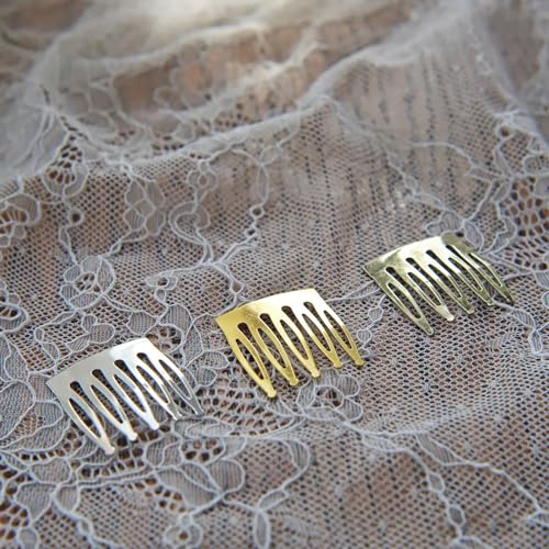 Peines Mini Metal Para Peluca Muñeca 5 Piezas Plata miniatura 3