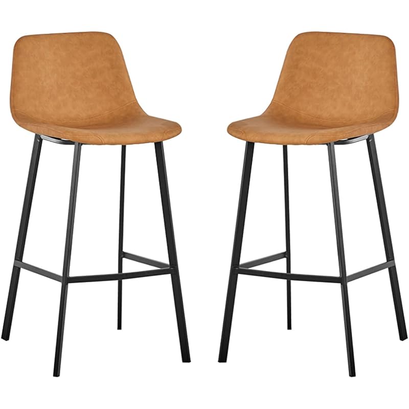 キッチンカウンターハイトバースツールモダンアイアンブラケットバースツールブラックブレックファーストバー カウンターキッチンとホームバースツールpuレザーエクステリア2pcs 25 6in 29 5in 3b3x5wjb Dominatuscelos Com