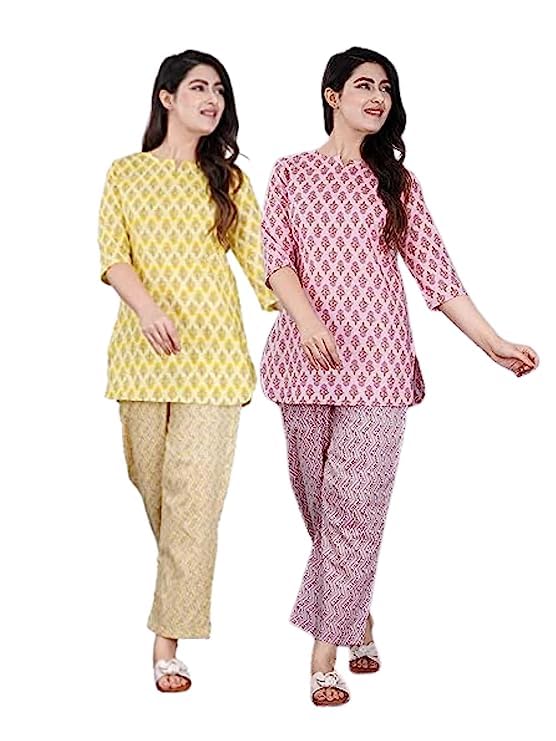 Ganpati Cotton Printed Night Suit for Women's Shirt and Pyjama Sleep wear Set for Womens and Girls Combo Pack - Review, Price and Buying Guide