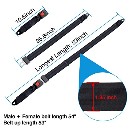 Ilskw Golf Cart Seat Lap Strap Belts Kit Universal Golf Cart Belt Kit Front Rear For Ezgo, Yamaha, Club Car, Go Kart, Utv A Pair | Not Include Bolts #TOP1