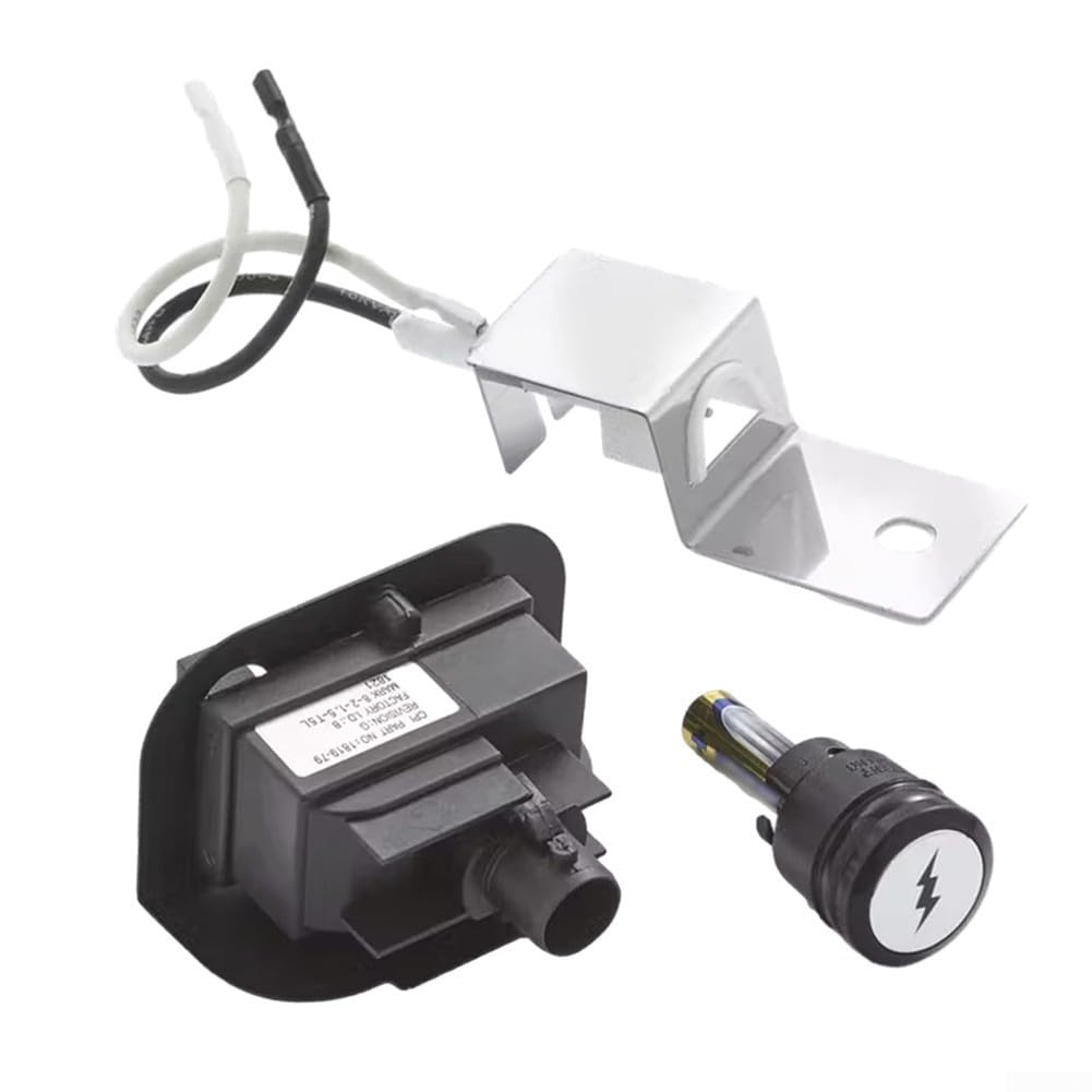 For Weber Q1200 Q2200 Ignition Kit Replacement Part 64868, Gas Grill Spark Electrode Set with Push Button Electronic Igniter and Ceramic Wire Assembly