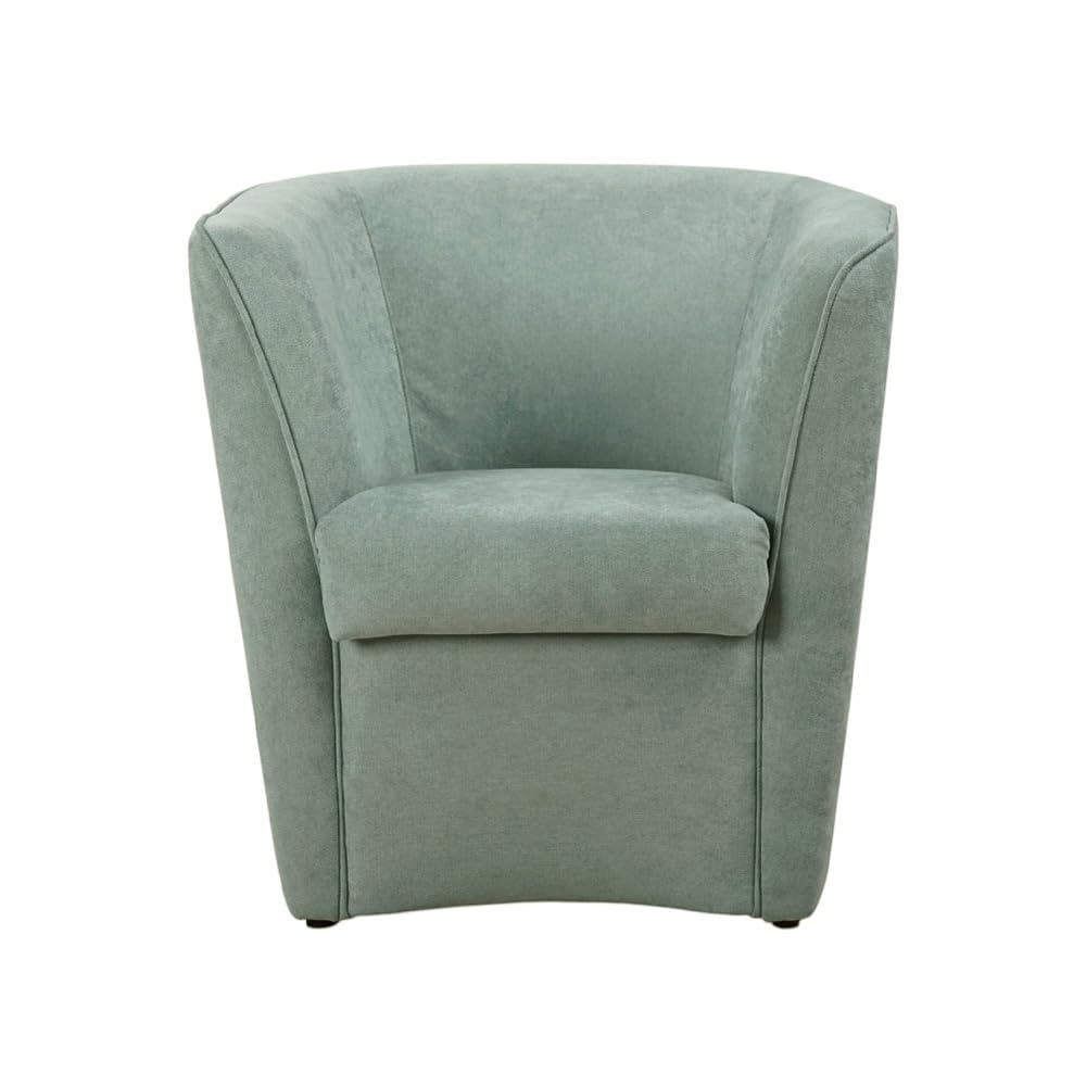 Poltrona in tessuto antimacchia rivestimento water repellent - struttura in legno - già assemblata - comoda e elegante - per camera da letto,soggiorno,ufficio, stile moderno (Verde Menta)