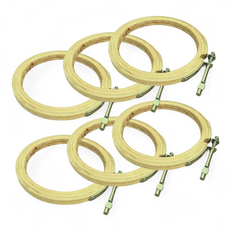 7 INCH Embroidery Wooden Hoop(5 PLY, Pack of 6),Wooden Hoop Ring for Embroidery Kit,Wooden Embroidery Hoop Ring Frame,Wooden Frames for Craft Hoop Frame,Mini Wooden Hoop,Hand Embroidery Frame Wooden-image-47