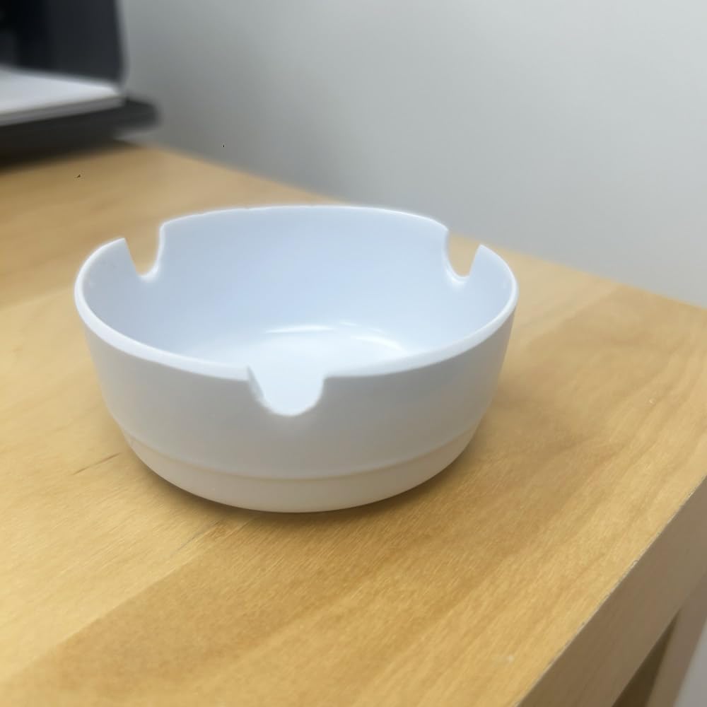 Generic White Plastic Modern Cigarette Ashtray Set of 3 (3