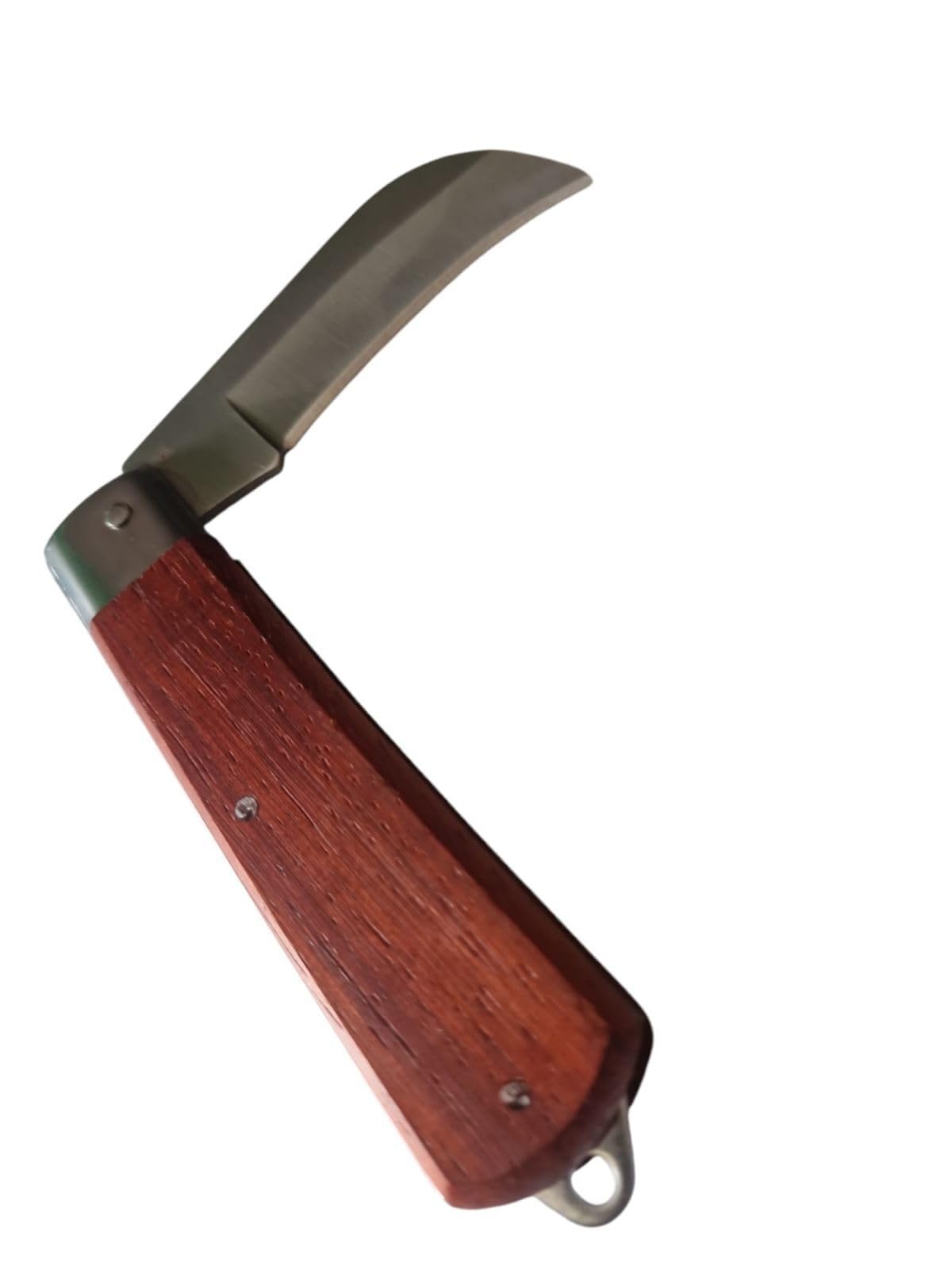 Coltello da Innesto Pieghevole per Giardinaggio con Lama in Acciaio Inox Affilata | Manico Ergonomico in Legno | Strumento da Potatura e Cura Piante | Tascabile, Compatto, Professionale