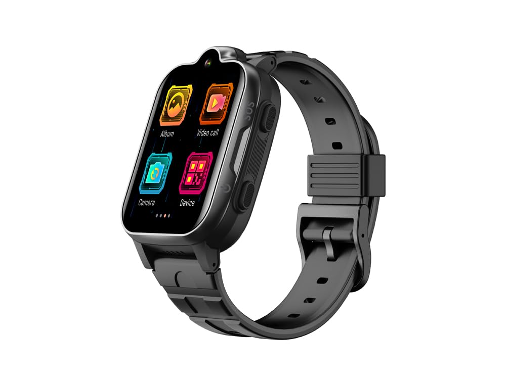 EKO ! Montre Connectée 4G Enfant Modèle Callisto, Smartwatch pour Filles garçons avec Appel, GPS, Fonction SOS,Jeux Educatifs, Etanche IP67, Montre Intelligente Enfants (Noir)