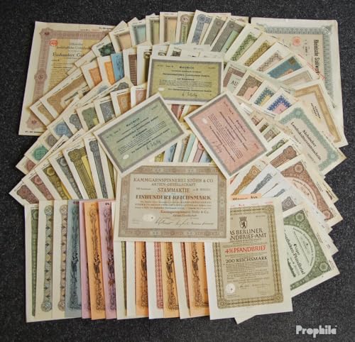 Prophila Collection Deutschland 100 Verschiedene Wertpapiere (Hist. Wertpapiere für Sammler)