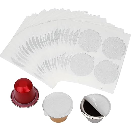 HOMATE 100Pcs Aluminum Espresso Lids Foil Sticker Seals for