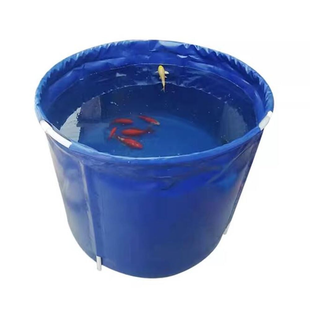 Una Piscina Circular En El Suelo, Piscina Del Acuario Piscina Infantil Plegable Lona De PVC Con Marco De Acero Y Válvula De Drenaje Para Colectores De Cubos De Lluvia ( Color : Azul , Tamaño : 1x1m/78