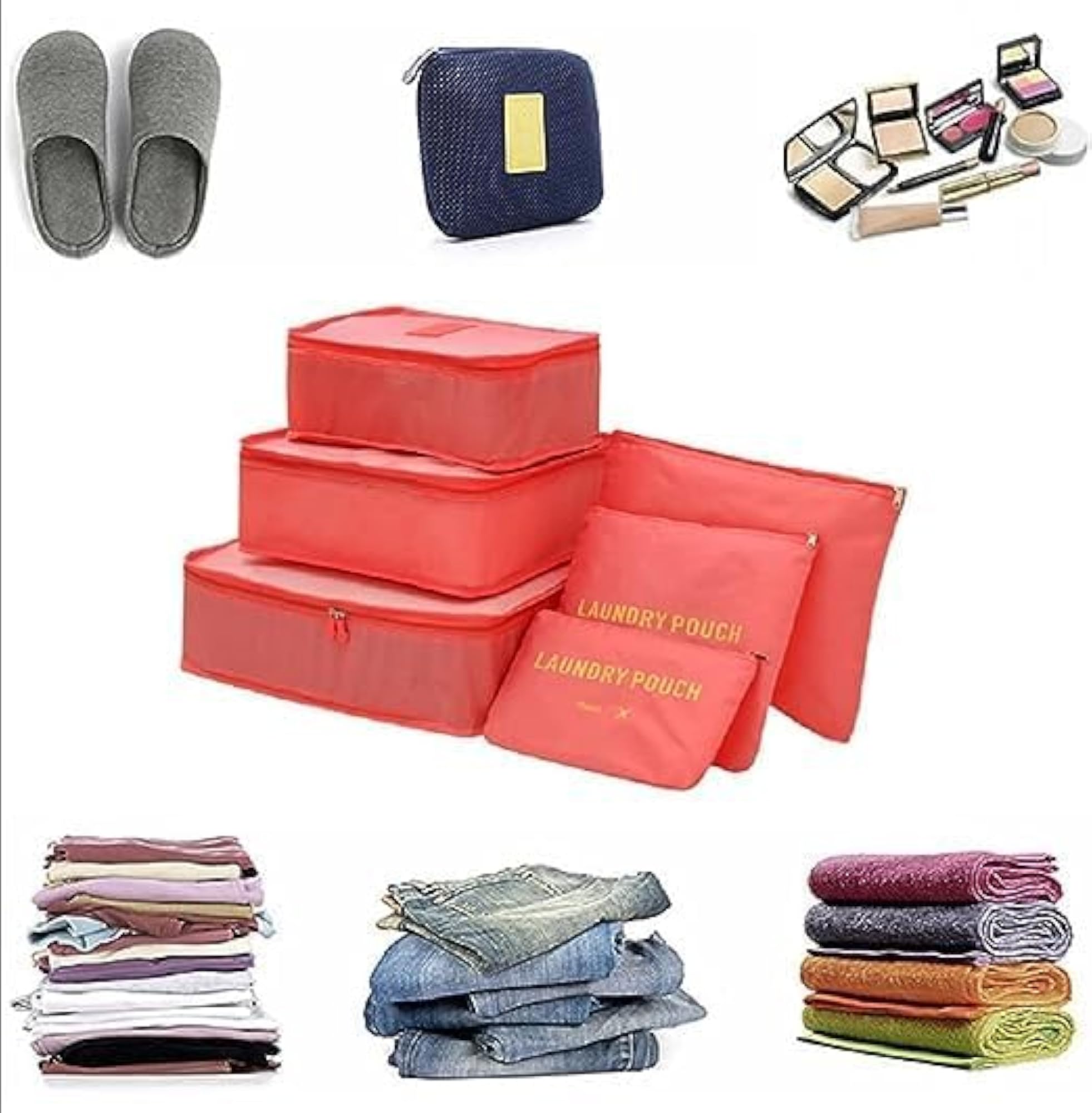 6Pcs Travel Storage Bags Set for Organising Luggage