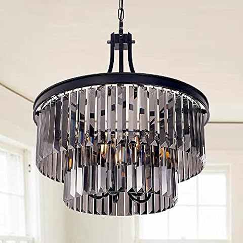 Wellmet Modern Crystal Chandeliers,5 Light Farmhouse Chandelier Cover
