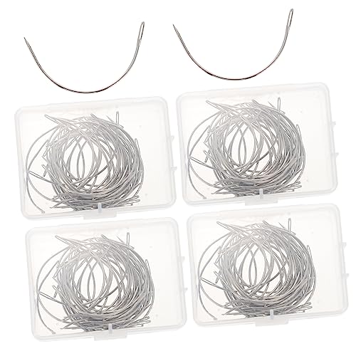 IWOWHERO Set of 200 Curved Needles Multi-Function Upholstery Needles C-Shape for Heavy Duty Sewing