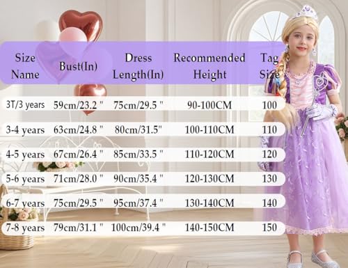 Disfraz de princesa morada para niñas 2-8 años miniatura 6