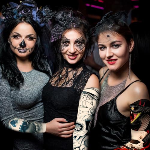 Image of YARIEW Temporary Tattoo Sleeves for Men Arm Sleeves for Men | Tattoo Sleeve Women Arts Fake Sleeve Tattoos Sun Protection Cooling Covers for Arms Women Halloween Pattern 13