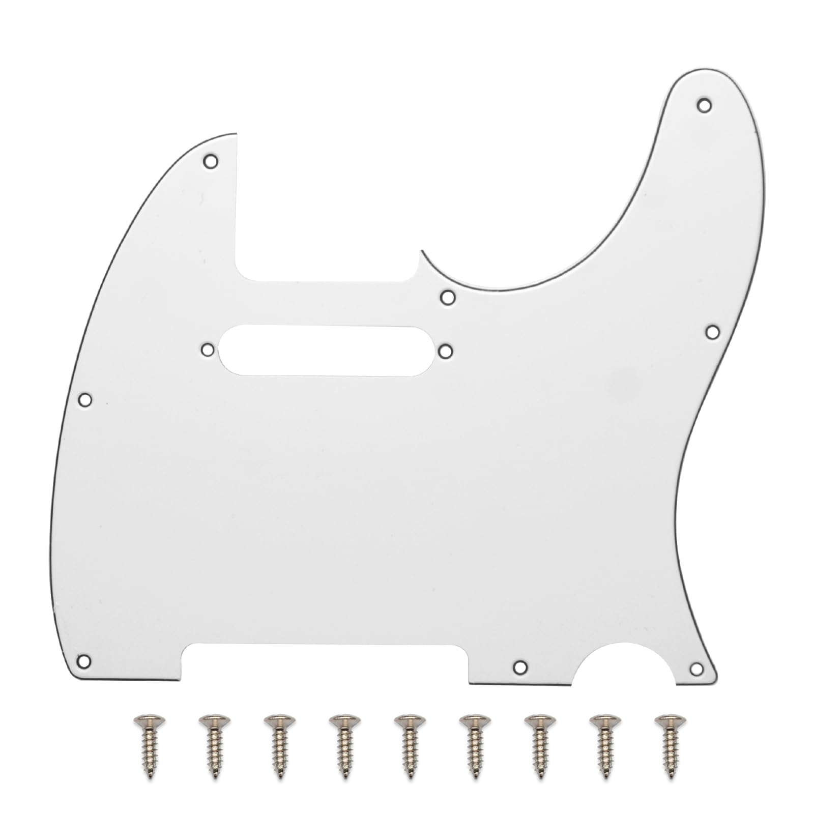 SAPHUE TL Pickguard 3Ply Single Coil Pickup Hole 8 Screws Hole Scrate Plate for TL Style Electric Guitars (3Ply White)