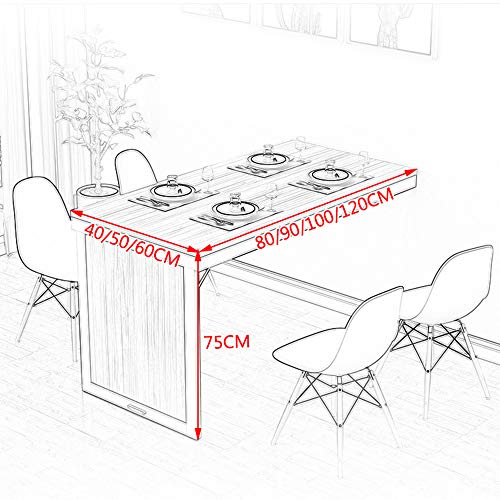 Mesa de cocina de pared plegada compacta LWX para espacios pequeños y estudio 3