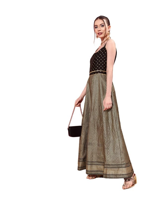 Image of Ahalyaa Chevron Printed Maxi Ethnic Dress